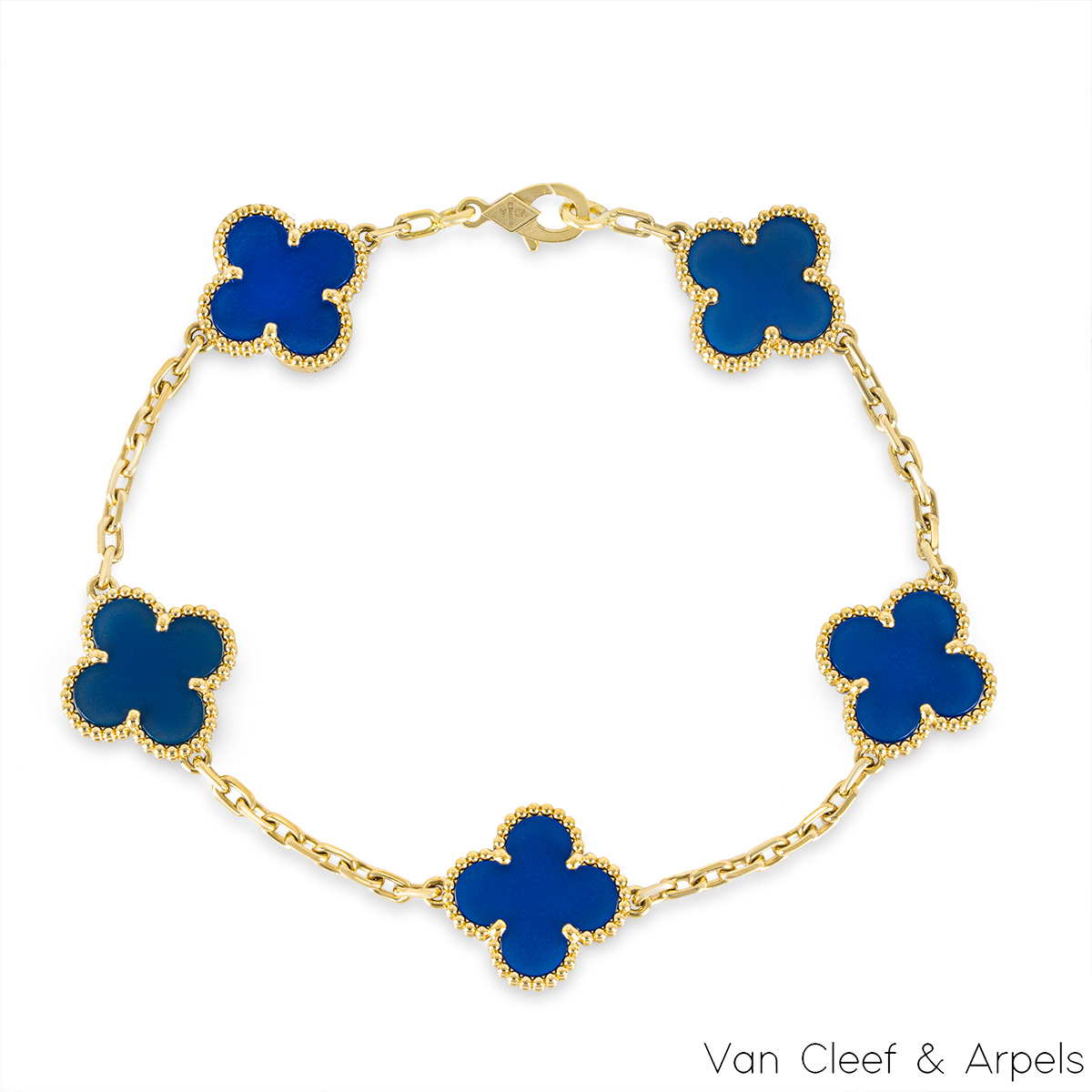 VAN CLEEF & ARPELS 18K Yellow Gold 5 Motifs Vintage Alhambra